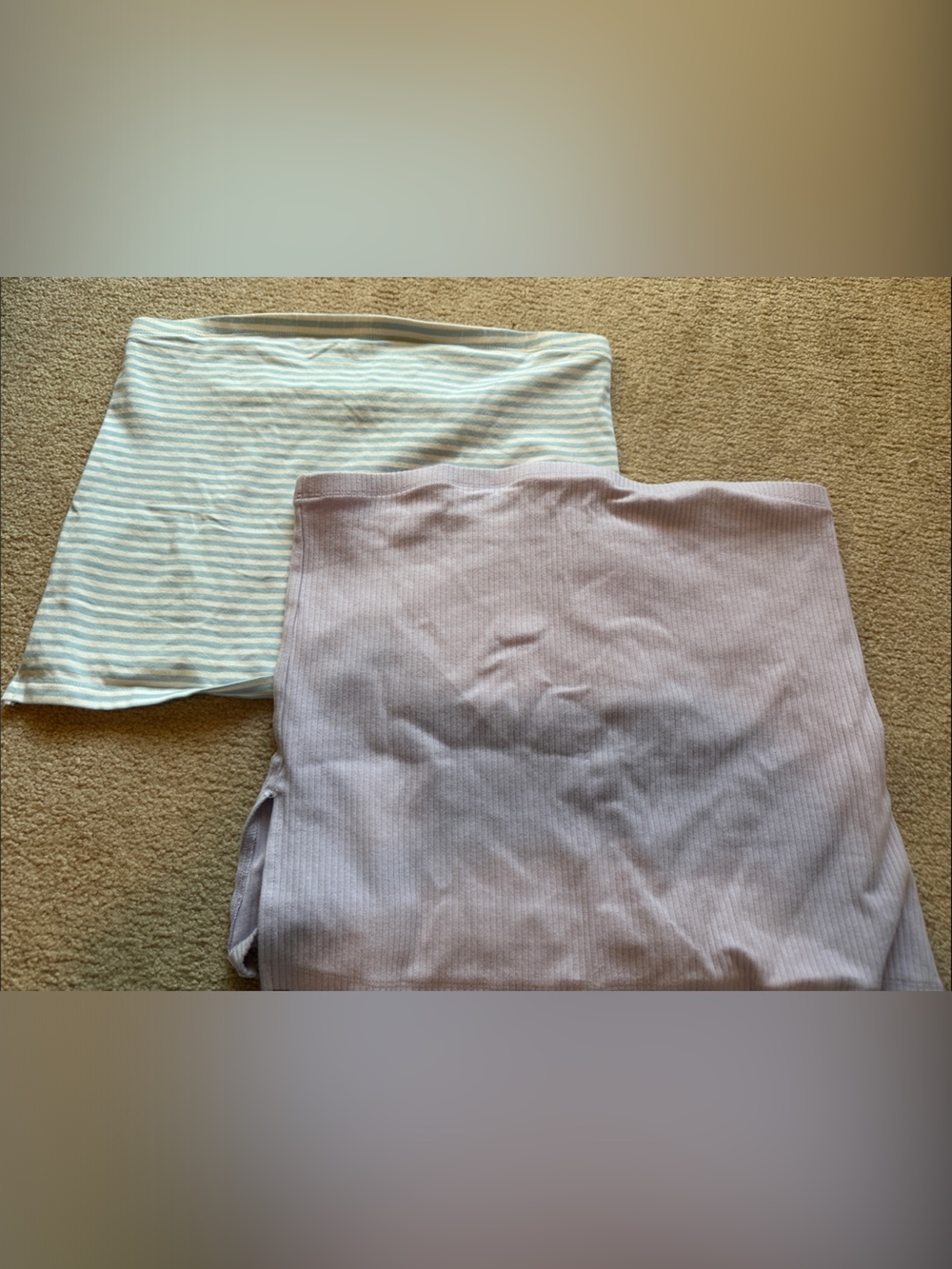 American Eagle Outfitters Ribbed Lavender & Striped Light Blue Tube Tops -size L